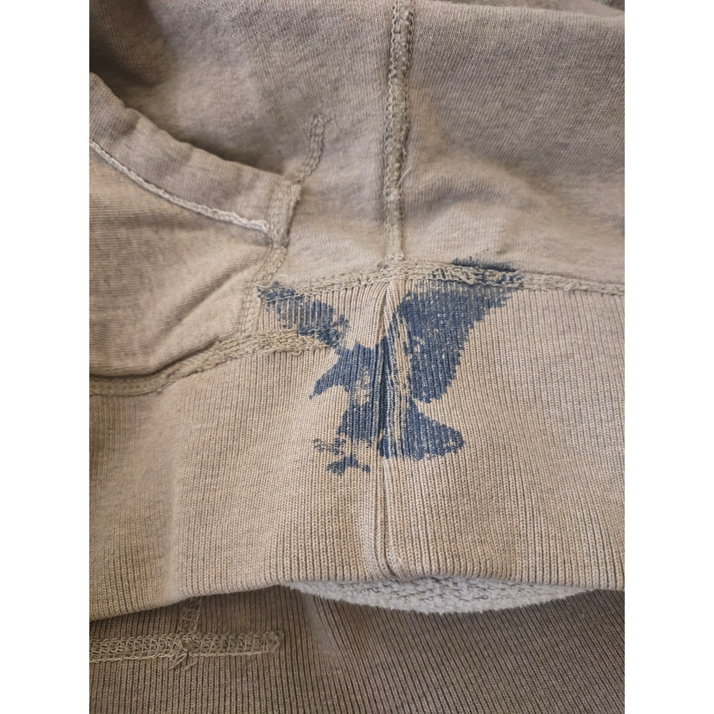 American Eagle Outfitters Brown Tan Hoodie Sweatshirt 1977 Logo Cotton - Picture 9 of 9